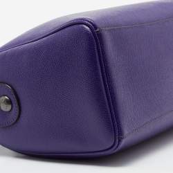 Pre Owned Coach Purple Leather Mini Bennett Satchel