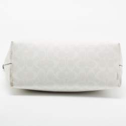 Pre Owned حقيبة يد توتس كوتش غاليري جلد وكانفاس مقوى بشعار ماركة أبيض 