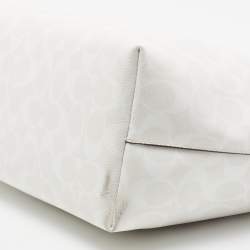 Pre Owned حقيبة يد توتس كوتش غاليري جلد وكانفاس مقوى بشعار ماركة أبيض 