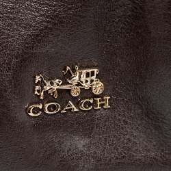 Pre Owned Coach Brown/Beige Zebra Print Canvas and Leather Madison Phoebe Shoulder Bag