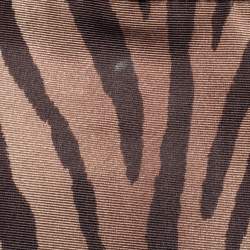 Pre Owned Coach Brown/Beige Zebra Print Canvas and Leather Madison Phoebe Shoulder Bag