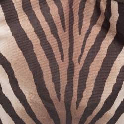 Pre Owned Coach Brown/Beige Zebra Print Canvas and Leather Madison Phoebe Shoulder Bag