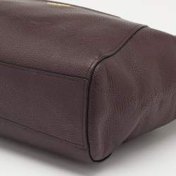 Pre Owned Coach Burgundy Pebbled Leather Prairie Satchel