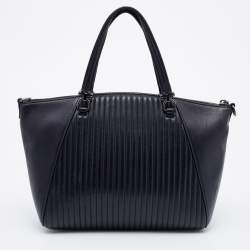 Pre Owned Coach Black Quilted Leather Studded Prairie Satchel
