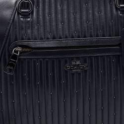 Pre Owned Coach Black Quilted Leather Studded Prairie Satchel