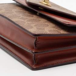 Pre Owned Coach Beige/Tan Signature Coated Canvas and Leather Aster Crossbody Bag