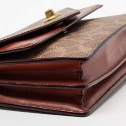 Pre Owned Coach Beige/Tan Signature Coated Canvas and Leather Aster Crossbody Bag