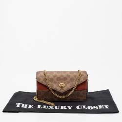 Pre Owned Coach Beige/Tan Signature Coated Canvas and Leather Aster Crossbody Bag