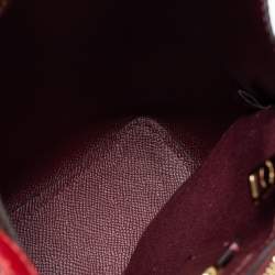 Pre Owned Coach Brown/Red Signature Coated Canvas and Leather Small Town Bucket Bag