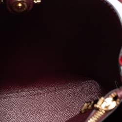 Pre Owned Coach Brown/Red Signature Coated Canvas and Leather Small Town Bucket Bag
