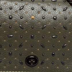 مملوكة مسبقًا حقيبة كتف كوتش دينكي جلد أخضر مرصعة