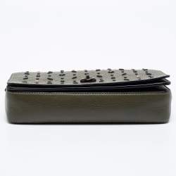 مملوكة مسبقًا حقيبة كتف كوتش دينكي جلد أخضر مرصعة