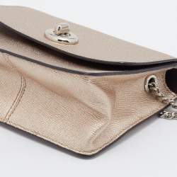 Pre Owned حقيبة كروس كوتش بويري جلد بيج ميتالك 