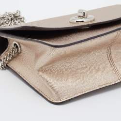 Pre Owned حقيبة كروس كوتش بويري جلد بيج ميتالك 