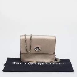 Pre Owned حقيبة كروس كوتش بويري جلد بيج ميتالك 