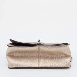 Pre Owned حقيبة كروس كوتش بويري جلد بيج ميتالك 