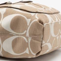 Coach Beige/White Signature Canvas Penelope Hobo