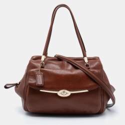 Pre Owned Coach Brown Leather Madison Madeline Satchel