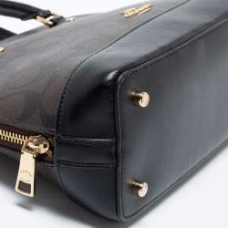 Pre Owned Coach Brown Signature Coated Canvas and Leather Mini Sierra Satchel