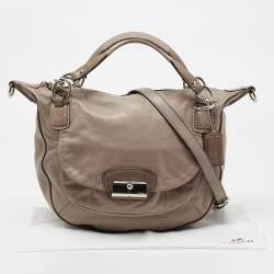 Pre Owned Coach Beige Leather Kristin Shoulder Bag