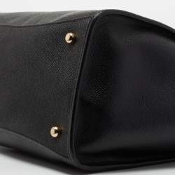 Pre Owned حقيبة يد توتس كوتشي كروزبي كاريال جلد أسود بسحاب مزدوج