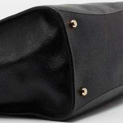 Pre Owned حقيبة يد توتس كوتشي كروزبي كاريال جلد أسود بسحاب مزدوج