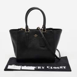 Pre Owned حقيبة يد توتس كوتشي كروزبي كاريال جلد أسود بسحاب مزدوج