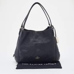 Pre Owned Coach Black Pebbled Leather Edie 31 Shoulder Bag