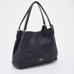 Pre Owned Coach Black Pebbled Leather Edie 31 Shoulder Bag