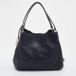 Pre Owned Coach Black Pebbled Leather Edie 31 Shoulder Bag