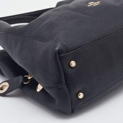 Pre Owned Coach Black Pebbled Leather Edie 31 Shoulder Bag