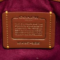 Pre Owned Coach Tan Leather And Signature Coated Canvas Parker Shoulder Bag