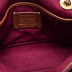 Pre Owned Coach Tan Leather And Signature Coated Canvas Parker Shoulder Bag