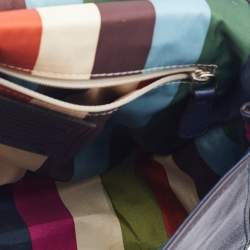 Pre Owned Coach Navy Blue Leather Willis Saddle Crossbody Bag