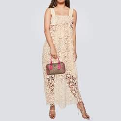 Coach Beige/Pink Signature Printed Canvas and Leather Mini Bennett Satchel