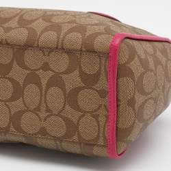 Coach Beige/Pink Signature Printed Canvas and Leather Mini Bennett Satchel