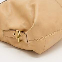 Pre Owned Coach Beige Leather Julliane Tote