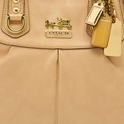 Pre Owned Coach Beige Leather Julliane Tote