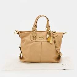 Pre Owned Coach Beige Leather Julliane Tote