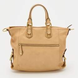 Pre Owned Coach Beige Leather Julliane Tote