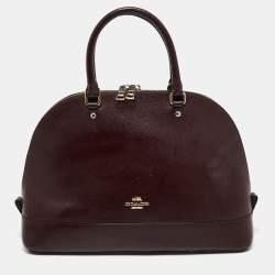 Pre Owned Coach Burgundy Leather Sierra Satchel