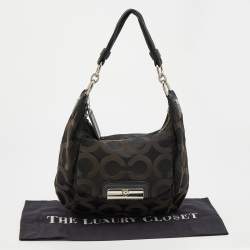 Pre Owned Coach Back Canvas and Leather Kristin Hobo 