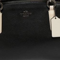Coach Black/Beige Leather Snake Embossed And Leather Minetta Cross Body Bag
