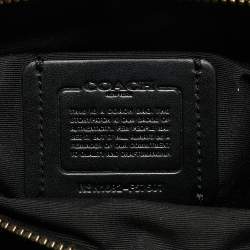 Coach Black/Beige Leather Snake Embossed And Leather Minetta Cross Body Bag