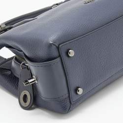 Pre Owned Coach Navy Blue Leather Brooklyn Carryall Satchel