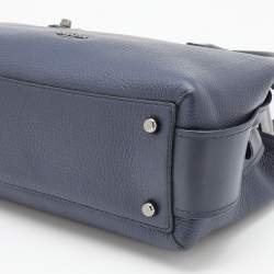 Pre Owned Coach Navy Blue Leather Brooklyn Carryall Satchel