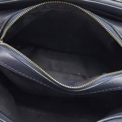 Pre Owned Coach Navy Blue Leather Brooklyn Carryall Satchel