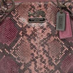 Coach Purple Python Embossed Leather Madison Satchel