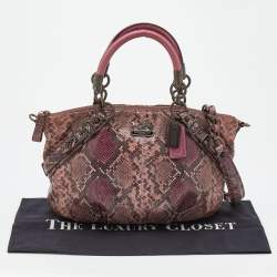 Coach Purple Python Embossed Leather Madison Satchel