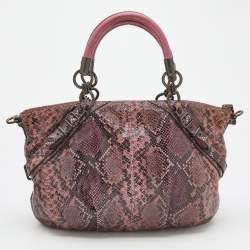 Coach Purple Python Embossed Leather Madison Satchel